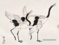 Wu Zuoren grues vieux oiseaux d’encre de Chine